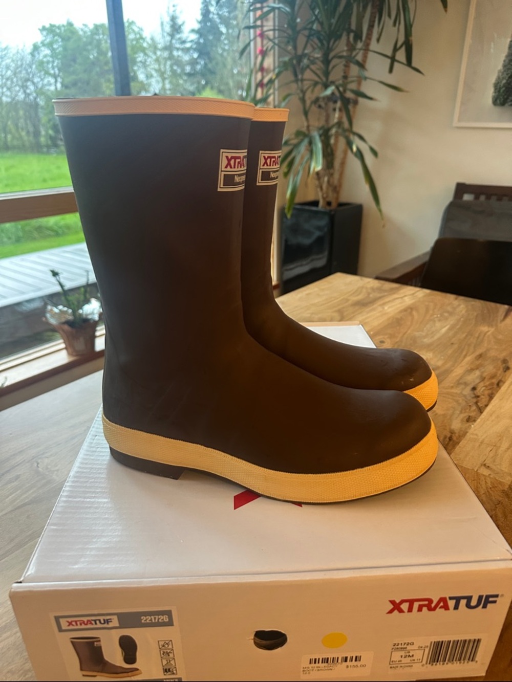 XTRATUF Men’s Brown Rain & Snow Boots with Yellow Trim